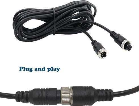 17FT / 5m Backup Camera Cable, 4-pin Aviation Video Extension Cable for Car Video System