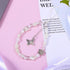 Qulkws Y2K Beaded Camera Wrist Strap Butterfly Cellphone Lanyard Strap Phone Charms Cute Pearl Digital Camera Charm
