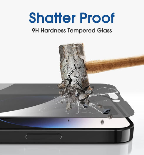 amFilm OneTouch Privacy Tempered Glass Screen Protector for iPhone 14 Pro Max (6.7") 2022, Full Coverage Case Friendly