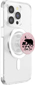 ASBBears Black Mama Bear and One Cub On Pink Watercolor PopSockets PopGrip for MagSafe