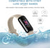 Tobfit Compatible for Fitbit Luxe Band for Women Men, Sport Silicone Watch Strap Replacement, Glitter Silver, Small