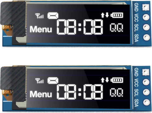 Frienda 2 Pieces I2C OLED Display Module, 0.91 Inch I2C OLED Screen