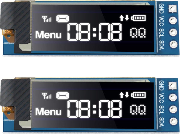 Frienda 2 Pieces I2C OLED Display Module, 0.91 Inch I2C OLED Screen