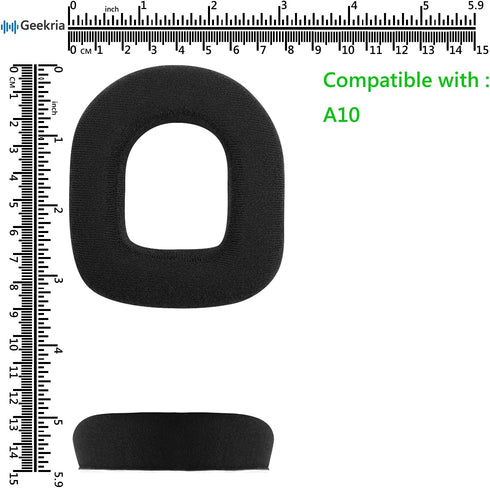 Geekria Comfort Velour Replacement Ear Pads for Astro A10 Gaming Headset, Black