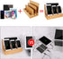 Bamboo Wood Multi-Device Desktop Charging Dock Station, Compatible with iPhone Xs MAX, iPad Mini, Samsung Tablets