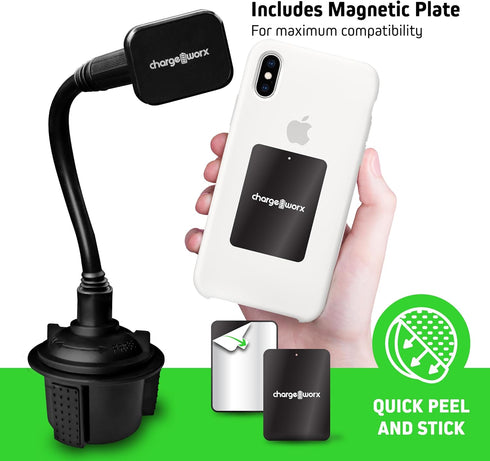 Adjustable Magnetic Cupholder Car Mount, Magnetic Phone Holder for Car, Magnetic Cup Mount for Smartphones