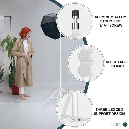 EMART 7 Ft Light Stand for Photography, 2 Pack Portable Tripod with Carry Case