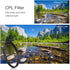 K&F Concept 40.5mm ND1000 CPL Lens Filter Kit (2 Pcs), Neutral Density ND1000 + Circular Polarizer Filter with 24