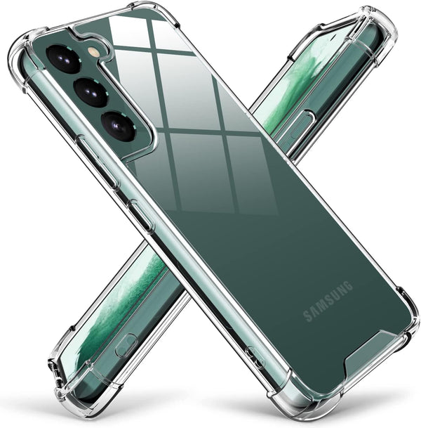 KIOMY Samsung Galaxy S22 5G Case, Shockproof Bumper Protective Cover with Airbags Corners Hybrid Design (Clear)