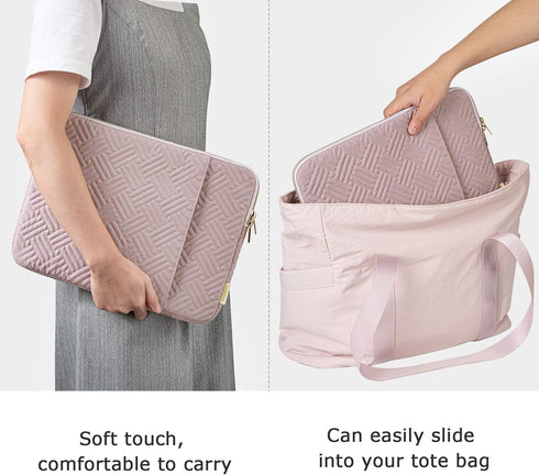 BAGSMART Laptop Sleeve Bag, Pink, Compatible with MacBook Air/Pro 13-13.3 inch & MacBook Pro 14 Inch, Protective Case