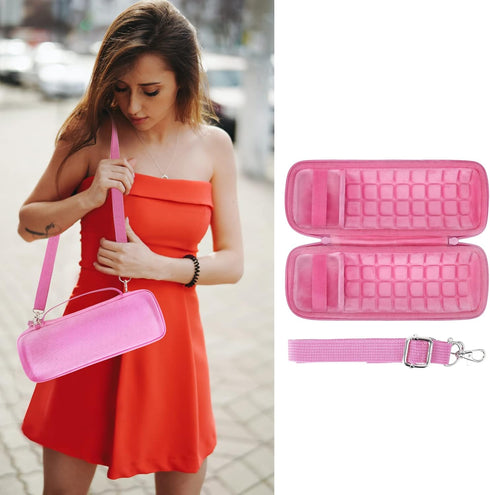 co2CREA Hard Travel Case for JBL Flip 6 FLIP 5 Waterproof Portable Bluetooth Speaker (Pink)