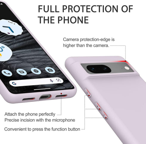 Amzpas Silicone Phone Case for Google Pixel 7, Soft Protective Cover for Men and Women, Durable Shockproof (Purple)