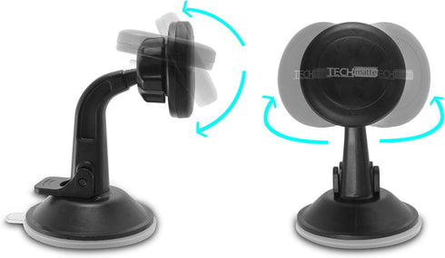 TechMatte Car Phone Mount Magnetic-Dashboard Mounted Car Phone Holder-Universal Smartphone Compatibility with Strong