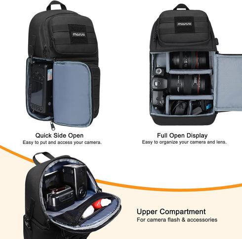 MOSISO Camera Sling Bag, Tactical Crossbody Bag Case with Tripod Holder for Canon/Nikon/Sony