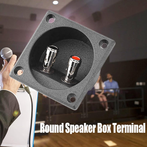 Speakers Terminal Box, Push Spring Type 2 Binding Post Cable Connector for DIY Home Car Stereo Speaker & Subwoofer