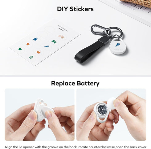Momax Tracker Smart Tag for Key, Backpack, Wallet, Pets, Works with Apple Find My (iOS Only), Includes DIY Stickers