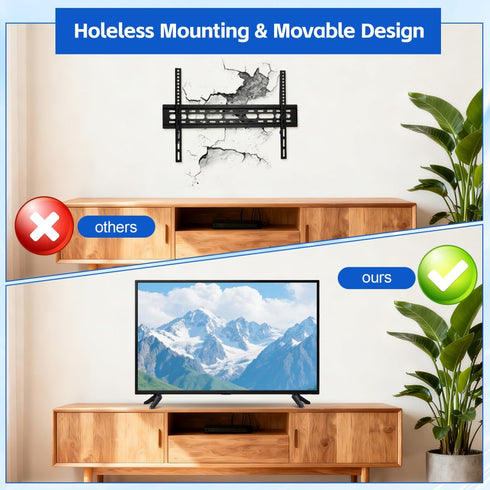 Toyvian 32-55 Inch Set Universal Tv Mount Stand with Brackets for Tvs Tabletop Holder with Non-Slip Base Easy