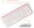 J JOYACCES Wireless Keyboard Mouse, Compact Ultra Slim 2.4G for Windows, Computer, Desktop, PC, Laptop (Pink)