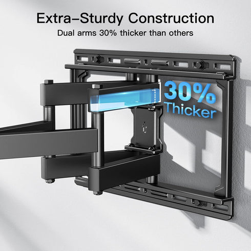 Pipishell Full Motion TV Wall Mount - Fits 37-75 inch Flat/Curved TVs up to 100lbs, Swivel and Tilt