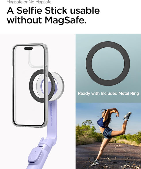 Spigen S571W MagSafe Selfie Stick Tripod Stand with Bluetooth Remote Control, 24" Extendable for iPhone 16/15/14/13