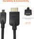 18Gbps 4K@60Hz, 2160p, 48-Bit 6 Amazon Basics Micro HDMI to HDMI Cable, High-Speed, Color, Ethernet Ready, Foot, Black