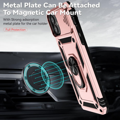 Hitaoyou iPhone 11 Case - Compatible with Camera Cover & Kickstand, Military Grade Shockproof Heavy Duty Protective