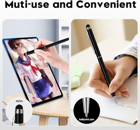FIRCRE 15 Pack Pens-2 1 Stylus Pens for Touch Screens Stylus Pen Compatible with Phone Tablets Kindle and Black Ink