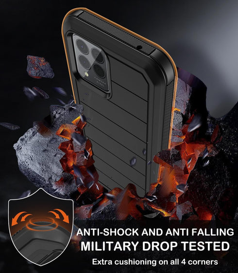 T-Mobile REVVL 6 Pro 5G Case with Belt Clip Holster, Heavy Duty Shockproof Drop Protection, Built-in Screen Protector
