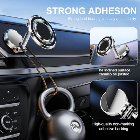 Magnetic Car Phone Holder for MagSafe, 360° Adjustable Magnetic Mount, Compact Design for iPhone 14 13 12 Pro Max Plus