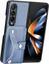 Asuwish Phone Case for Samsung Galaxy Z Fold 4 5G 2022 with Wrist Strap, Credit Card Holder Slot, Stand Kickstand