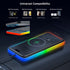 REESTECQI 15W iPhone16/15/14/13/12, (30CM+ 70CM Wireless Car Charger Pad, RGB Wireless Charger for Car Type C Non Slip