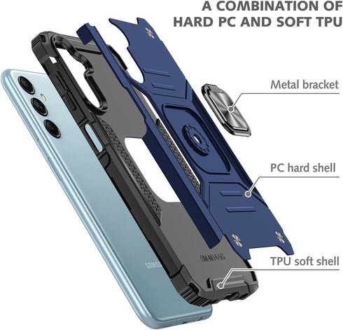 Galaxy A25 5G Case, Military Grade Built-in Kickstand with Holster Armor Heavy Duty Shockproof Cover for Samsung Galaxy