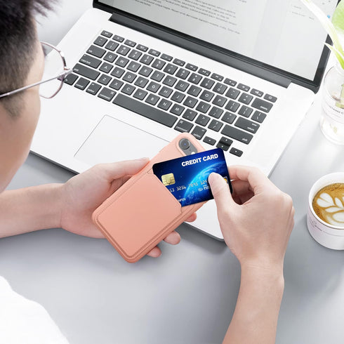 kwmobile Case Compatible with Apple iPhone SE (2022) / SE (2020) / iPhone 8 / 7 - TPU Cover with Credit Card Holder