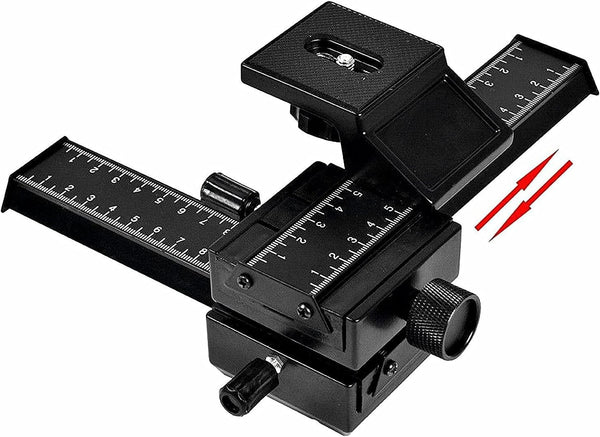 VEETALEE Aluminum 4-Way Macro Focusing Rail Slider with Quick Release Plate, 1/4" Screw