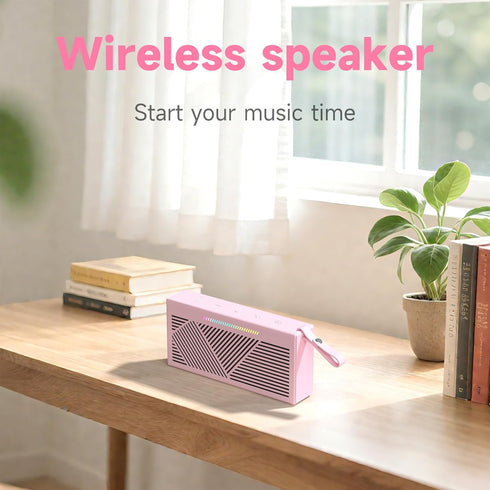 HOTTABLET IPX5 Bluetooth Speaker Wireless Portable Waterproof for Home Party Outdoor Beach, Pink