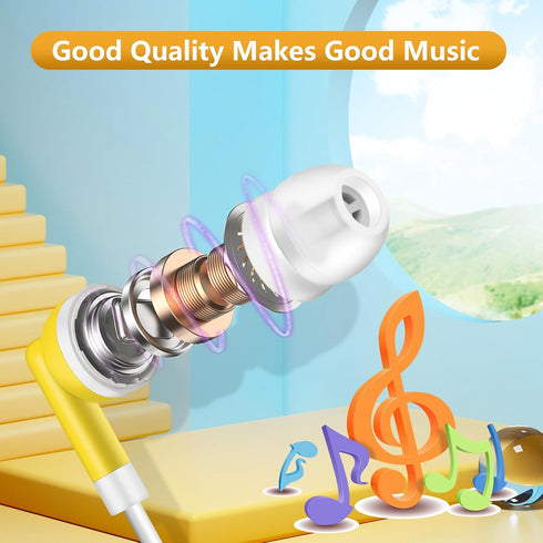 30 Packs Kids Earbud Headphones Bulk, Wired Earphones with 3.5 mm Jack, Multi-Colored for Classroom and School