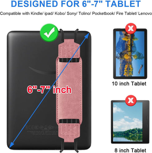 HoYiXi 6-7 Inch 6", 6.8", 7" Universal Soft Hand Strap for eReader Tablet Compatible