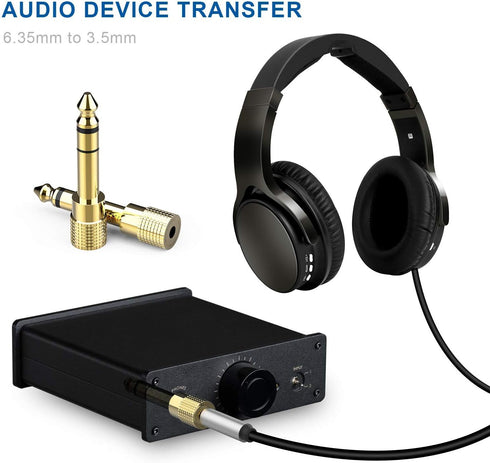 DIGITNOW Headphone Adapter 6.35mm (1/4 Inch) Male to 3.5mm (1/8 Inch) Female, Audio Stereo TRS Converter (4-Pack)