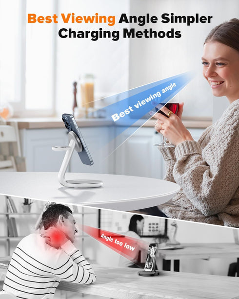 3 in 1 Charging Station Compatible with Magsafe Charger for iPhone 16 15 14 13 12 Series, AirPods, iWatch