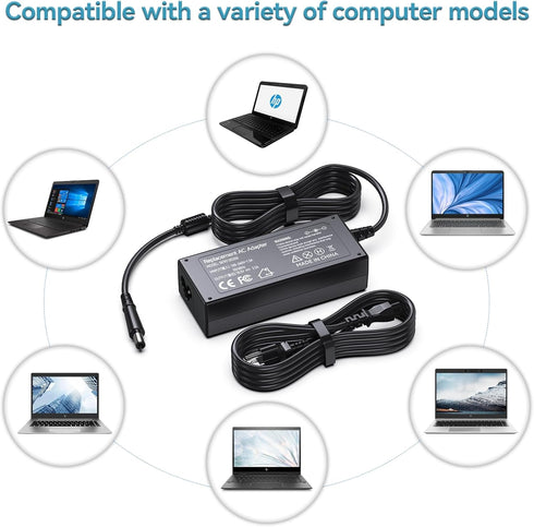 ROLADA 65W Laptop Charger for HP Elitebook Folio 9470m 9480m, Pavilion DV7 DV6 DV5 G6 G7, Power Supply Cord