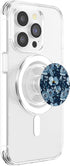 PopSockets PopGrip for MagSafe, Blue Watercolor Flower Pattern.