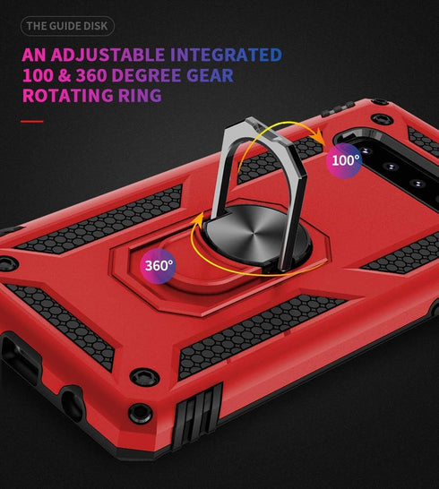 Military Grade Drop Impact Case for Samsung Galaxy S10 5G - Shockproof Armor Case with Metal Rotating Ring