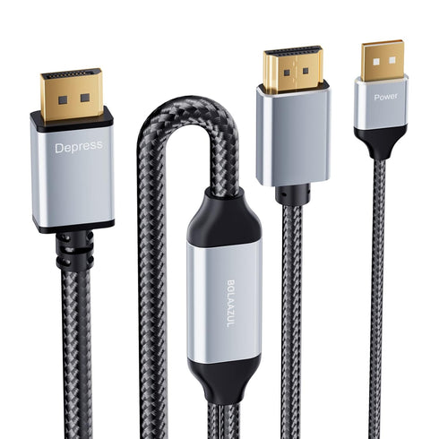 BolAAzuL 4K HDMI to DisplayPort Cable 6.6ft - Unidirectional HDMI Source to