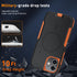 iPhone 11 Magnetic Case with Tempered Glass Screen Protector & Camera Lens Protector - MagSafe Compatible (Black/Orange)