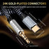 3.5mm 5.90ft/1.8m 4N 24K Audiophile HiFi USB-C to Aux Cable - OFC Core, Gold-Plated Plug, Nylon Braided, Compatible