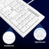 Rii RK907 10/8 7 Ultra-Slim Compact USB Wired Keyboard for Mac and PC,Windows / / Vista/XP(White)