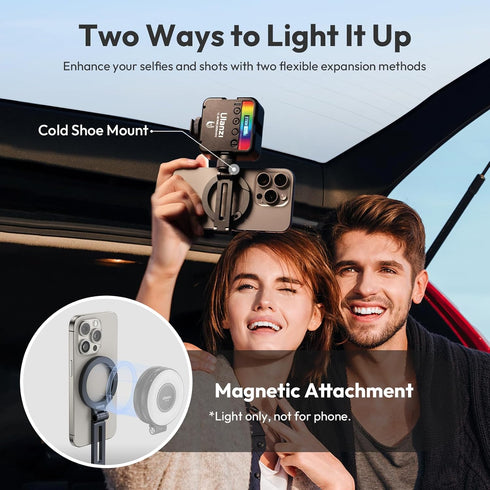 ULANZI MA07 1/4" 17/16/15/14/13/12 Magnetic Phone Tripod Mount for Magsafe, Aluminum Camera Phone Mount with Screw