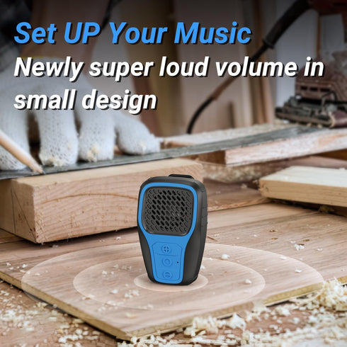 INGA Wearable Bluetooth Speaker, IP67 Waterproof Clip-on Mini Speaker, Wireless Clip Speaker with Built-in Mic, Blue