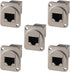 5PCS Panel Mounting RJ45 Cat5/5e/6 Ethernet Connector, Zinc Alloy Housing Double Head Coupler