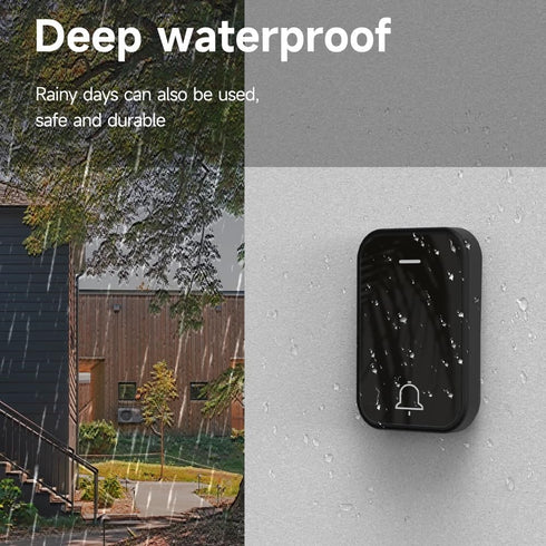 Self-Powered Push Button Wireless Digital Ring Doorbell, High Volume, 38 Ringtones, Waterproof Door Bell